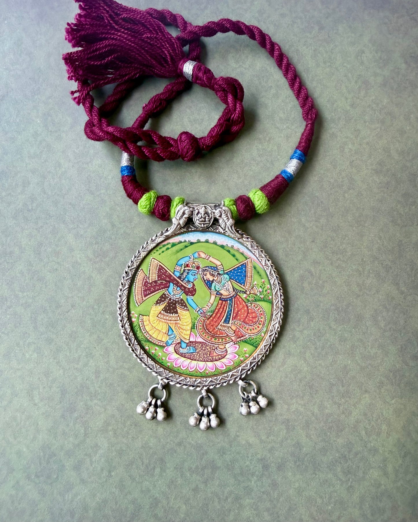 Leela – Radha Krishna Nritya Pendant with Dori