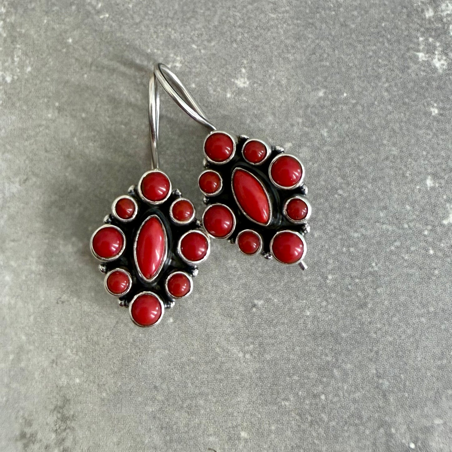 Coral Floral Earrings