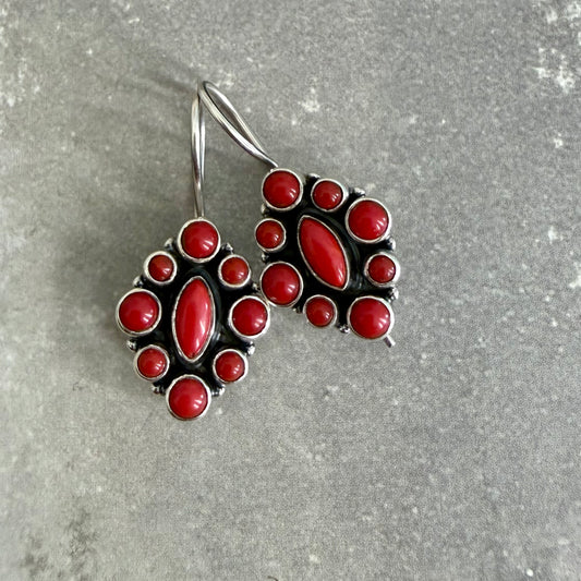 Coral Floral Earrings