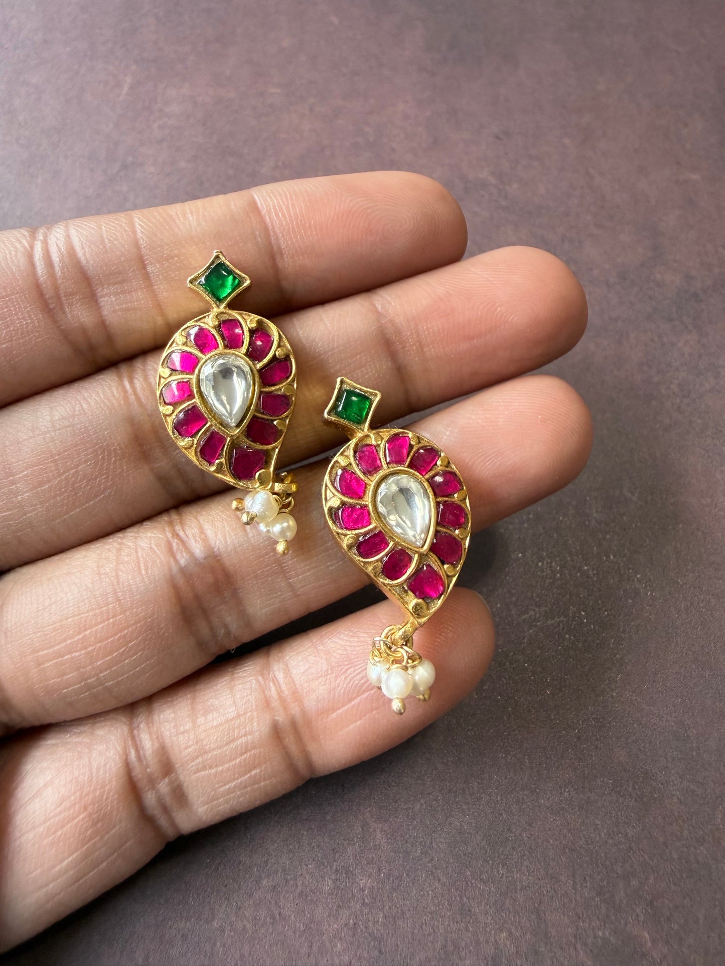 Raani Paisley Kundan Earrings
