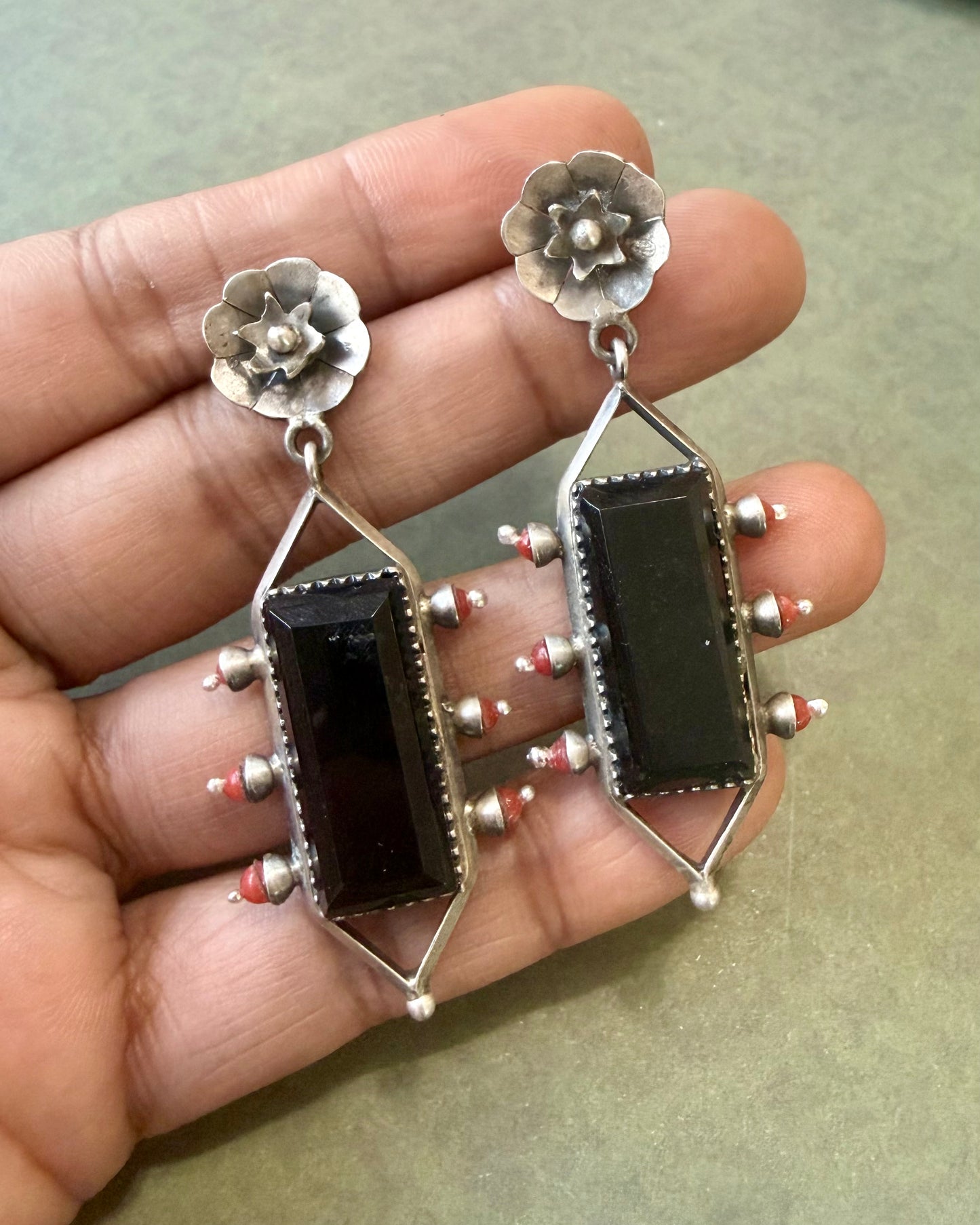 Vana Onyx Statement Earrings