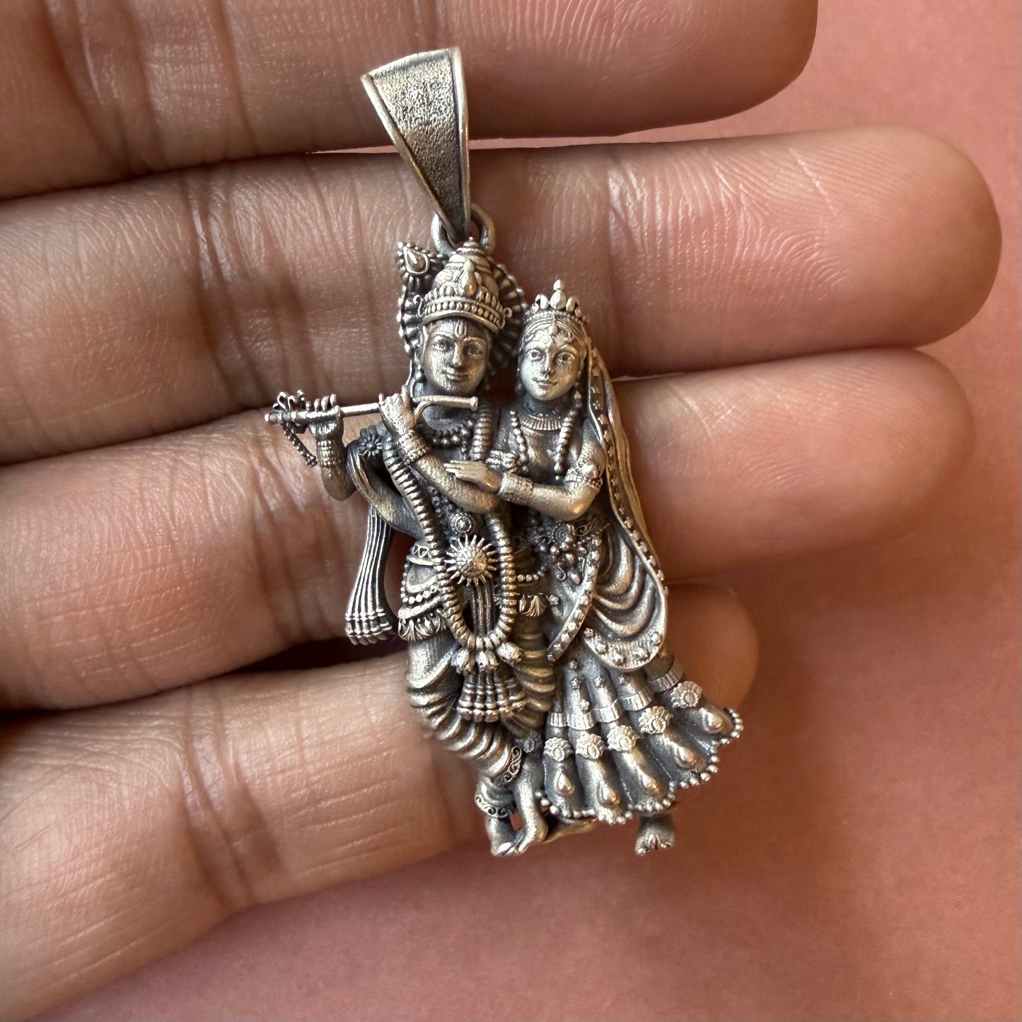 Radha Krishna 3D Pendant