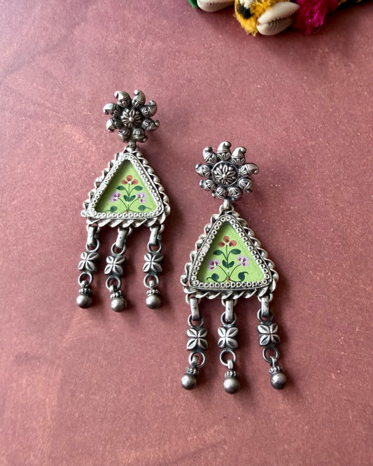 Leela Painted Earrings – Green