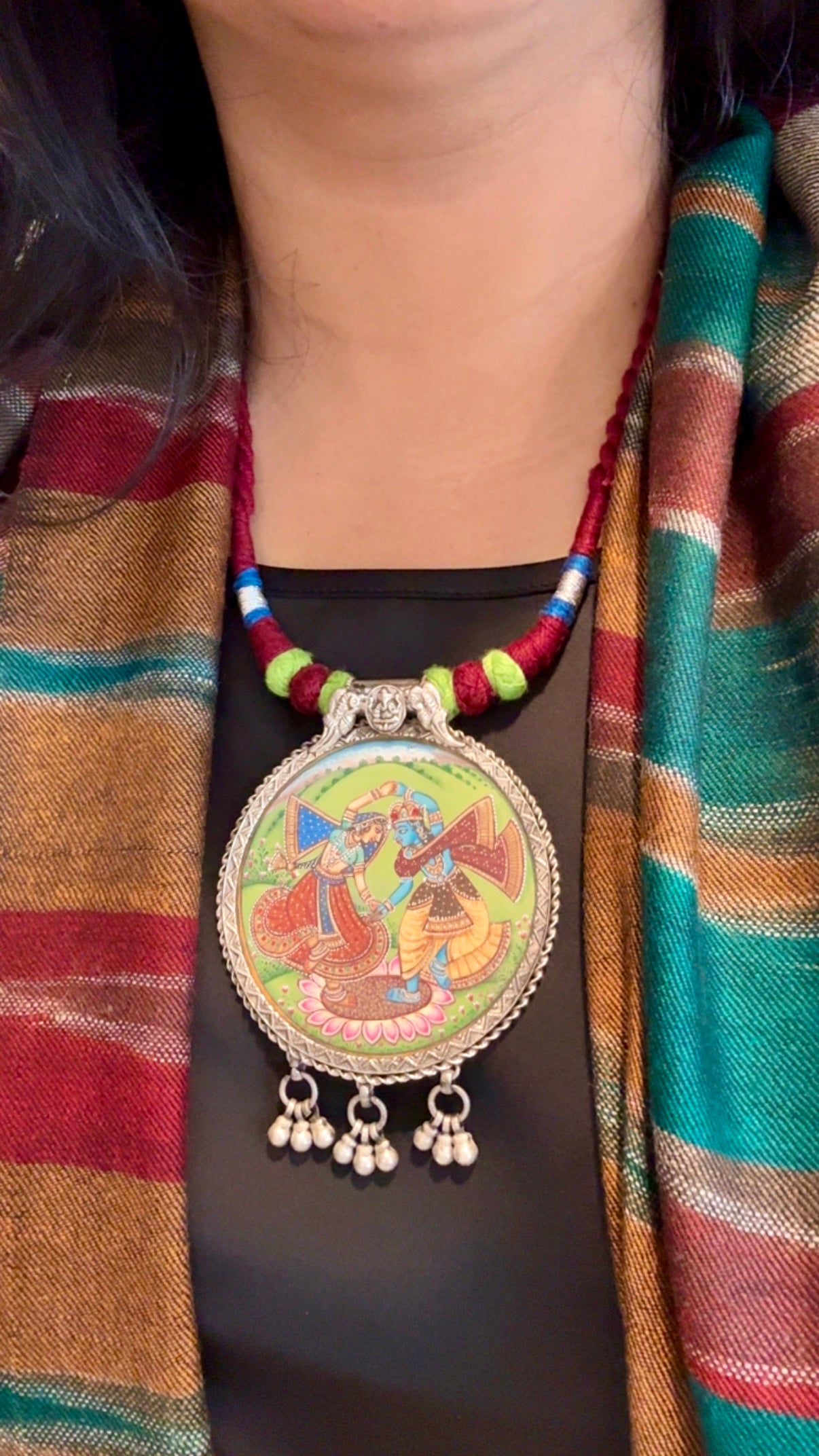 Leela – Radha Krishna Nritya Pendant with Dori