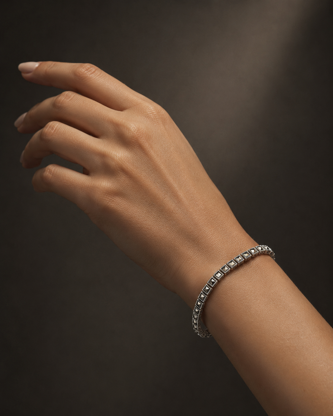 Marcasite Square Tennis Bracelet