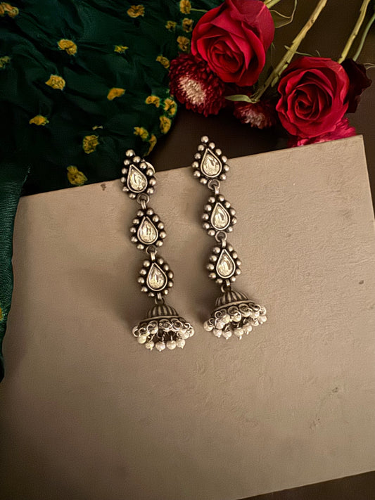 Dewdrop Jhumki - Silver