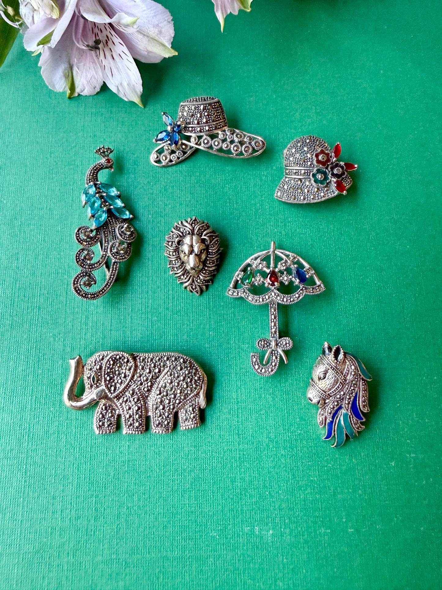 Horse Marcasite Brooch