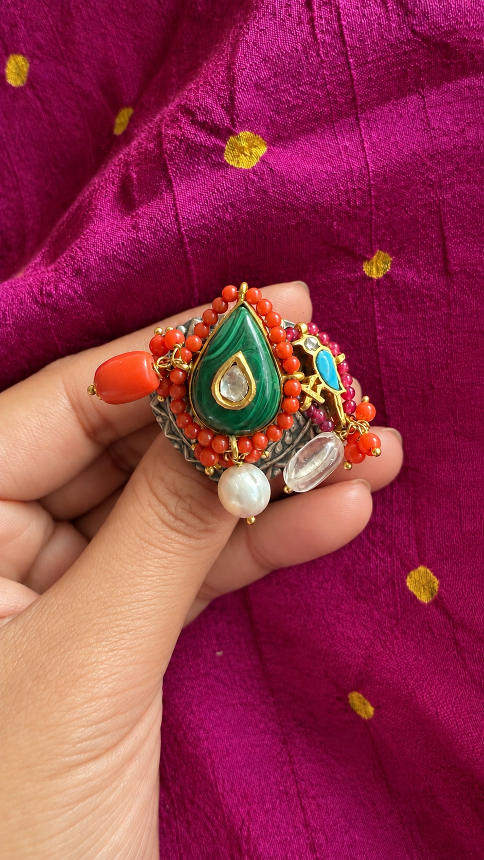 Saanjh Statement Ring — Green