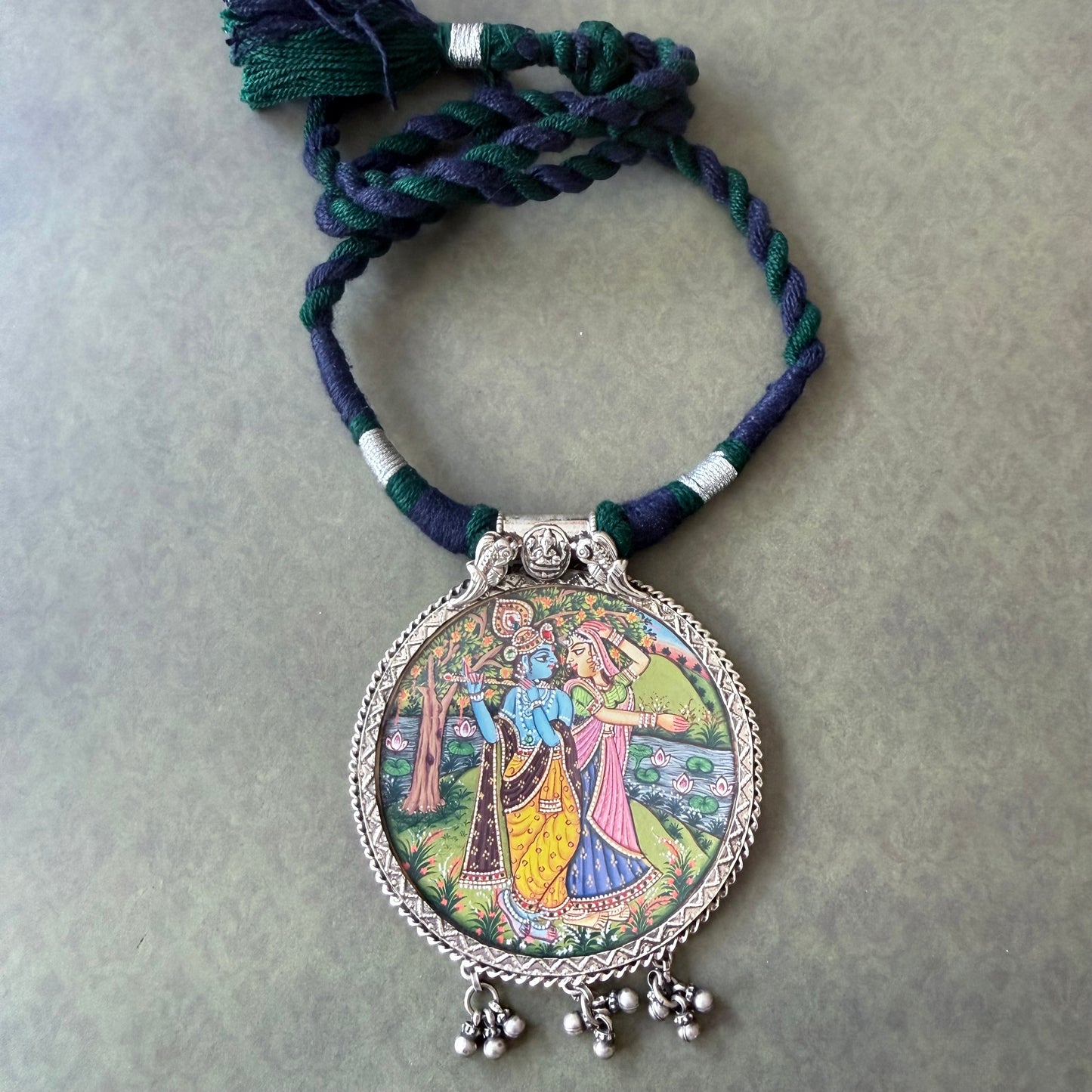 Leela – Radha Krishna Pendant with Dori