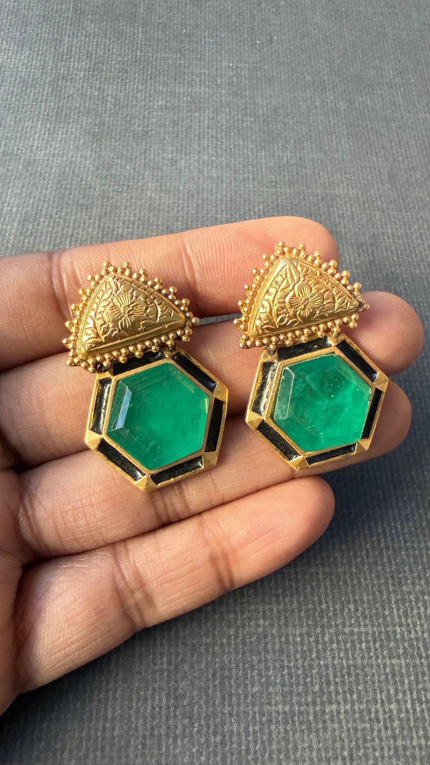 Mosaic Earrings Green