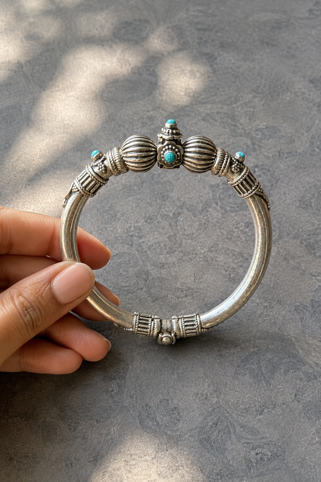 Firoza Silver Bangle