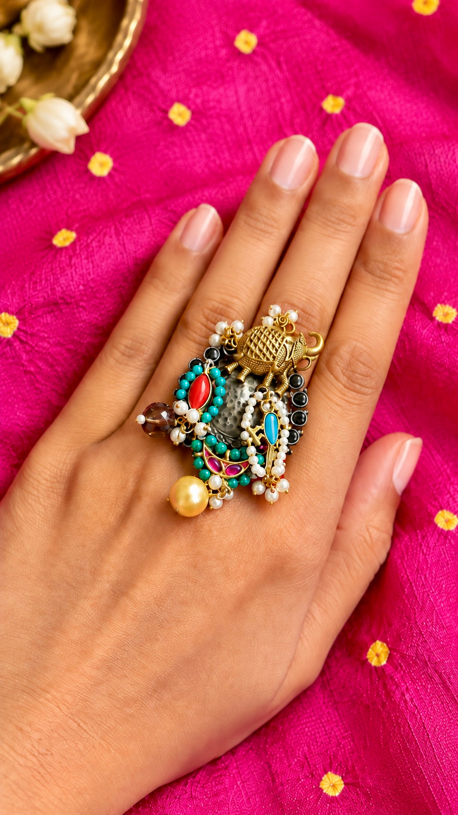 Saanjh Statement Ring — elephant