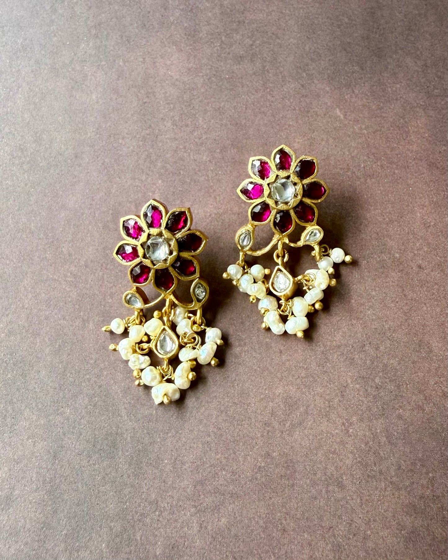 Raani Kundan Pearl Drop Earrings