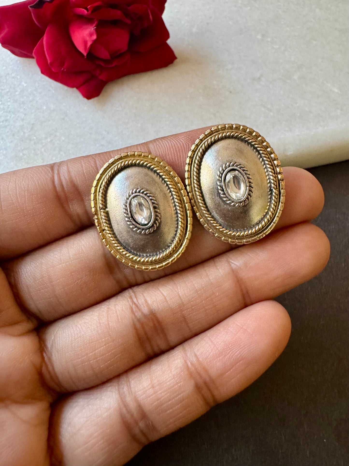 Vintage Oval Studs