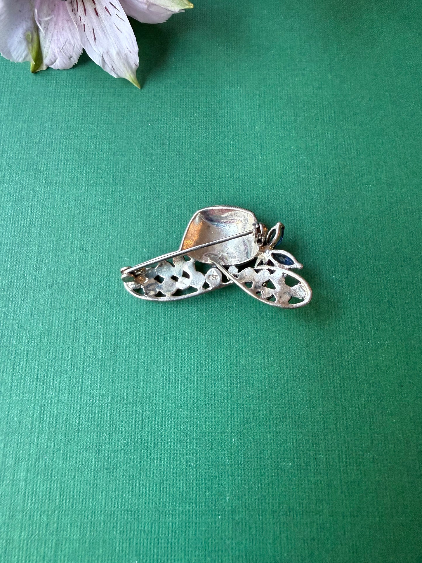 Wide-Brim Hat Marcasite Brooch