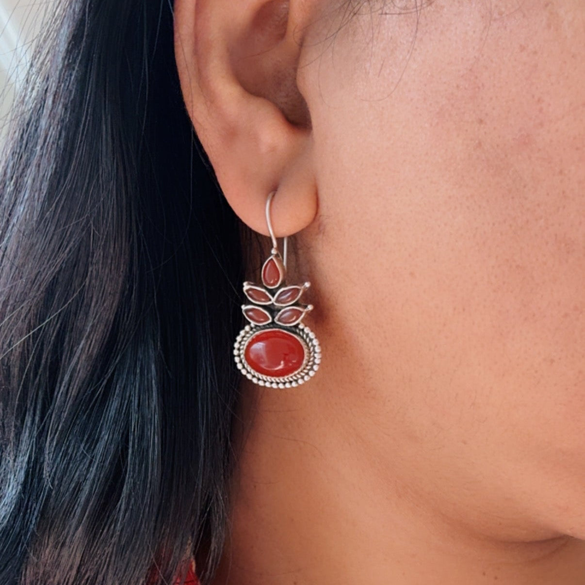 Carnelian Bloom Earrings