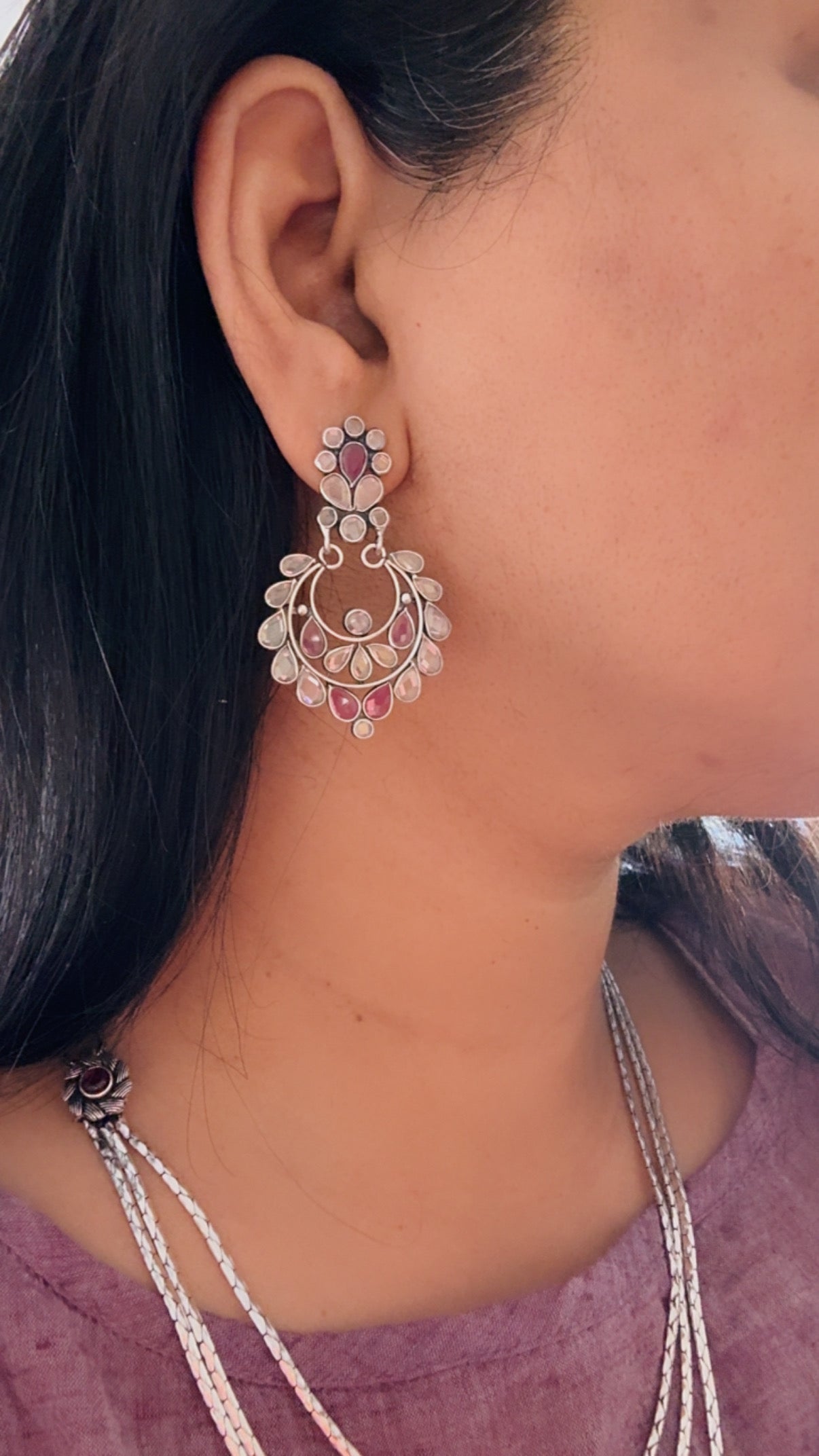 Glass Polki Chand Earrings – Petal
