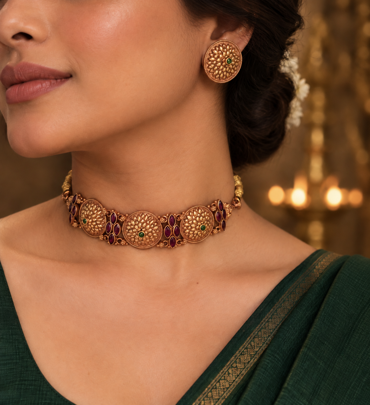 Gulnaar Medallion Choker Set