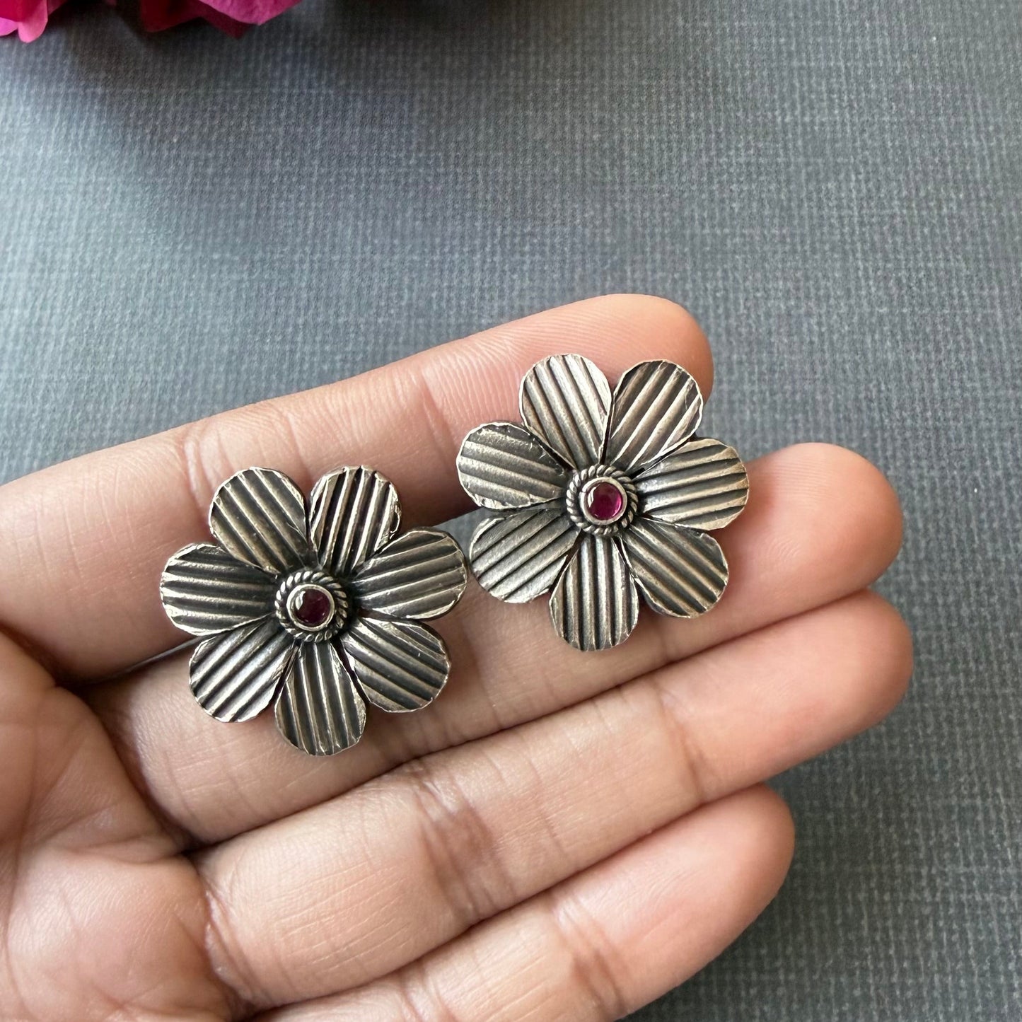 Phool Silver Studs