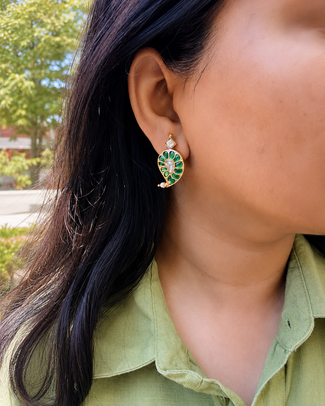 Raani Ambi Earrings – green