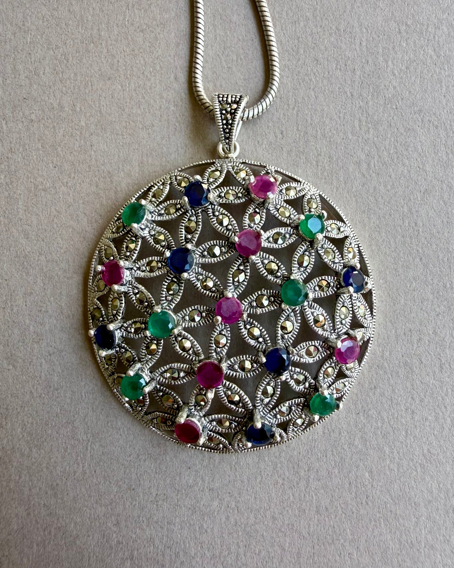 Full Bloom Pendant - Marcasite