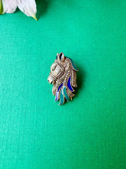 Horse Marcasite Brooch