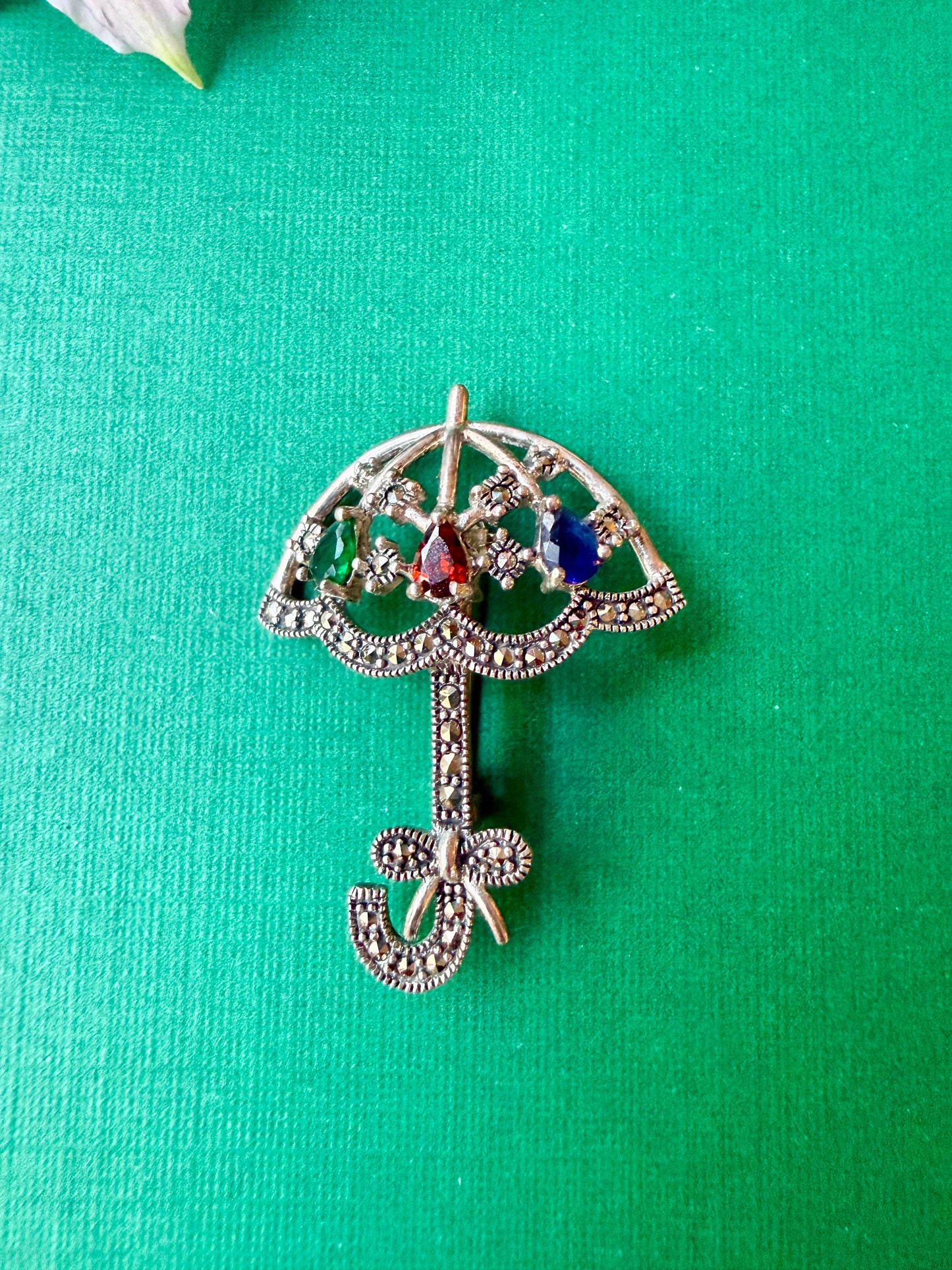 Umbrella Marcasite Brooch