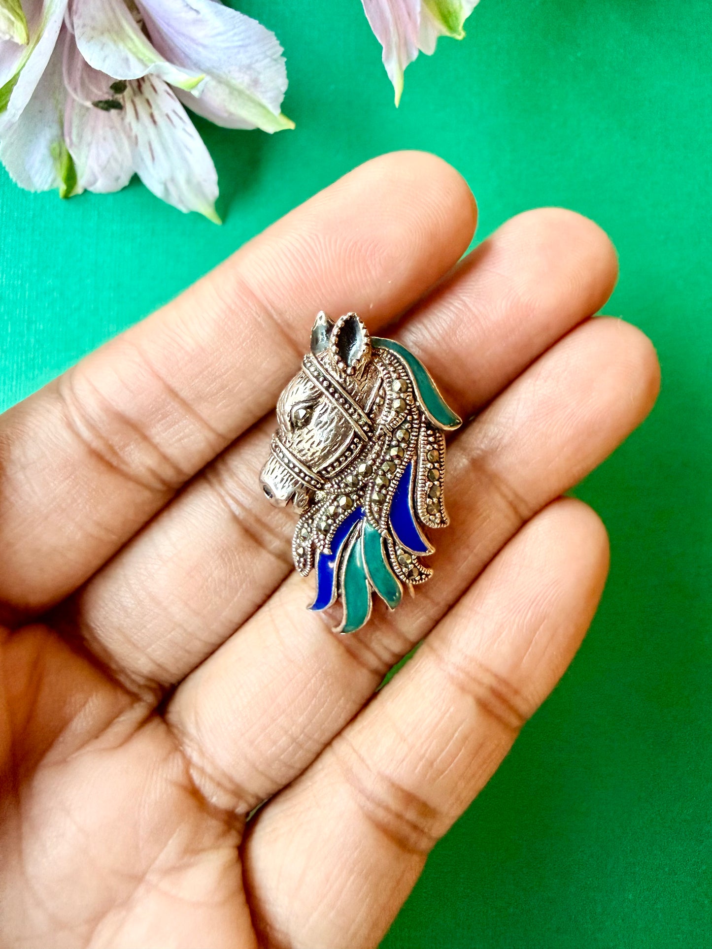 Horse Marcasite Brooch