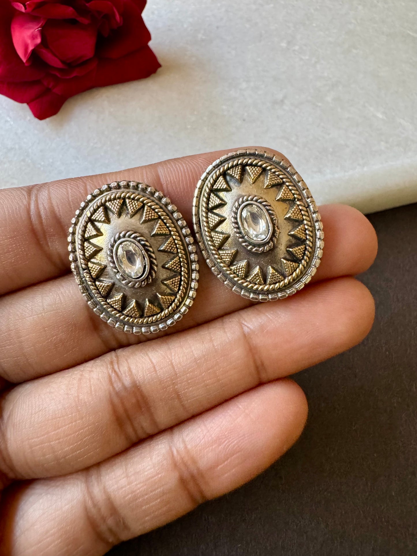 Vintage Oval Studs