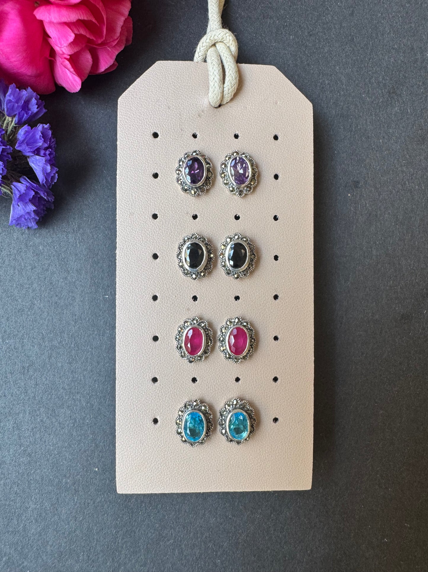 Marcasite Gem Studs