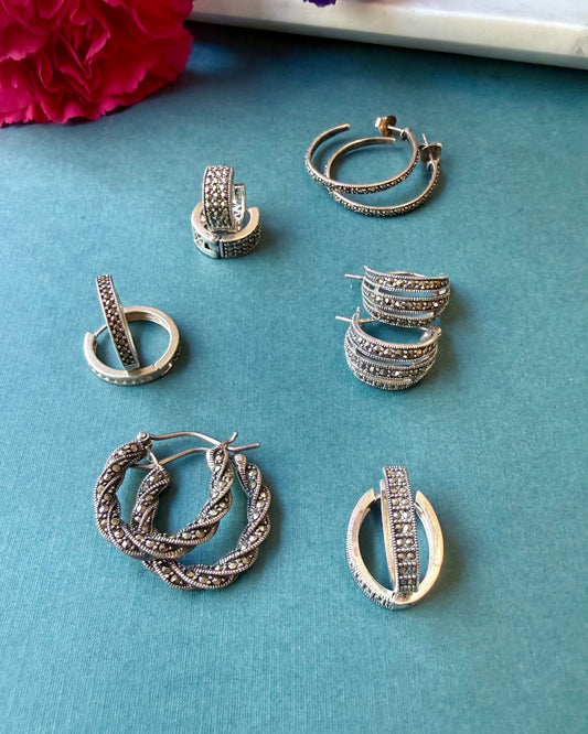 Marcasite hoops